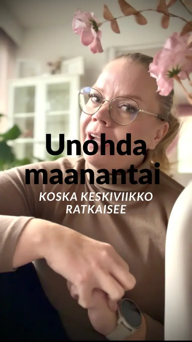 Maanantaina kaikki voi tuntua helpolta. Jääkaappi on täynnä, viikon treenit suunniteltu ja motivaatio kohdillaan.

Mutta painonpudotus ei ratkea niissä hetkissä.

Vaan siinä ihan tavallisessa arjessa, kun väsyttää, tulee kiire, treeni jää väliin tai syöminen ei menekään suunnitelmien mukaan.

Silloin tärkein taito ei ole täydellisesti onnistuminen.
Vaan se, että osaat jatkaa 🩷

Ja juuri tätä haluan opettaa myös mun 1:1-valmennuksessa.

Ei täydellistä suorittamista, vaan sulle sopiva tapa pudottaa painoa niin, että se mahtuu myös oikeaan elämään.

Jos kaipaat siihen henkilökohtaista suunnitelmaa ja tukea, laita mulle DM MUUTOS ja jutellaan lisää 🩷

#elämäntapamuutos #hyvinvointi #painonhallinta