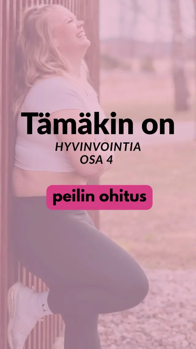 Oletko koskaan kokeillut kävellä peilin ohi ilman, että katsot siihen ja mietit omaa vartaloa? Jos et, kokeile. Tämäkin on hyvinvointia 🩷

#hyvinvointi